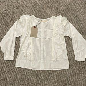 Zara girls white long sleeve top. NWT size 8